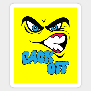 Back Off Angry Face, Bad Mood Sticker